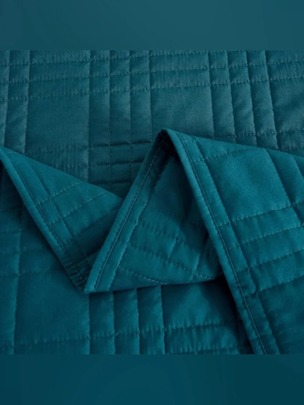 Teal Quilted king 3 piece Bedspread Set - Solid Teal